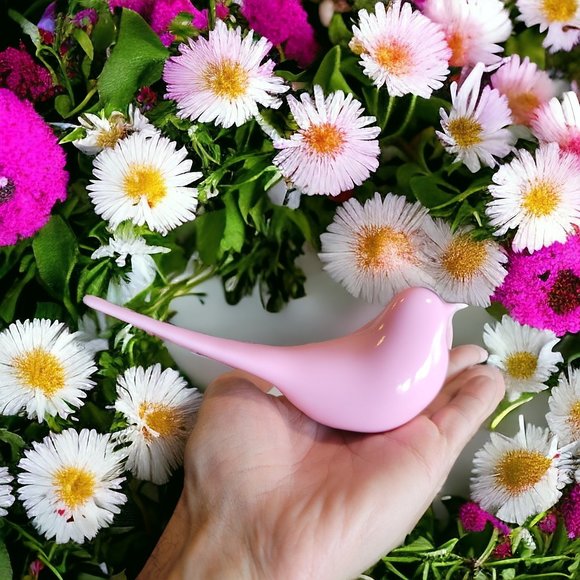 Mid Century Modern Modwing Bird Figurine 3d Resin Eames 60s PINK Large - Picture 2 of 4